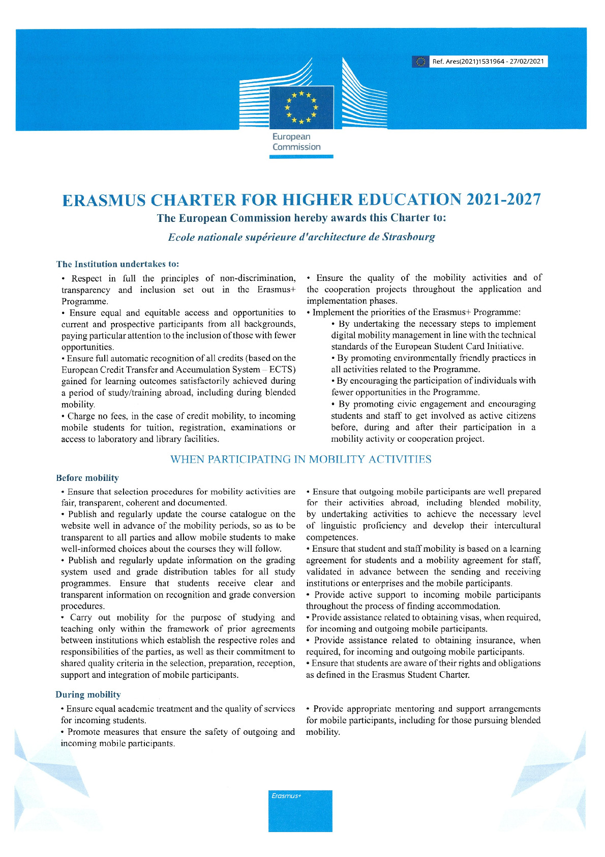 Charte ERASMUS 21-27